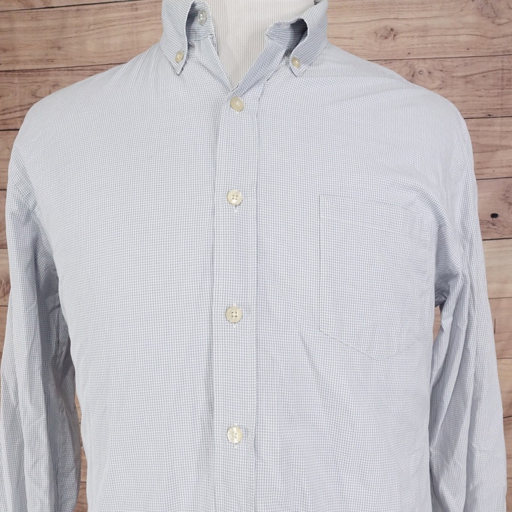 J Crew Shirt Mens Large Blue Tailored Fit‎ Button Down Casual Checkered